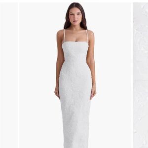 Elegant White Floral House of CB Dress